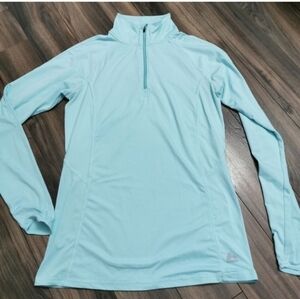Reebok Performance longsleeve turquoise half zip pullover